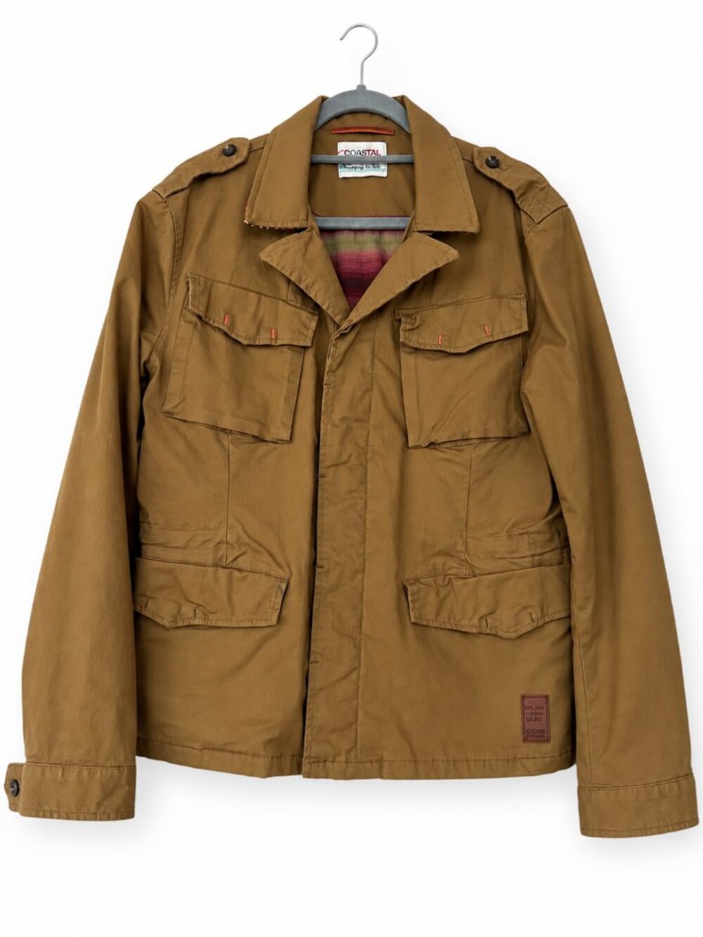 Scotch & Soda Amsterdam Brown Military Field Jacket Size S Colorful Lining